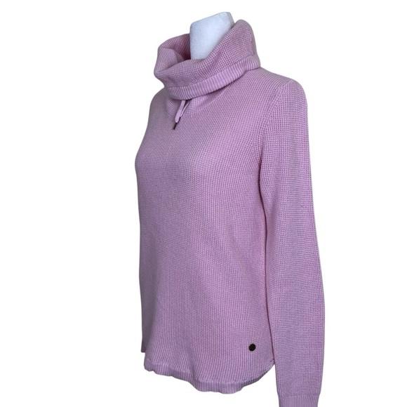 Ralph Lauren LRL Waffle Knit Cowl Neck Casual Sweater Pale Pink Cotton Sz S - Picture 5 of 16